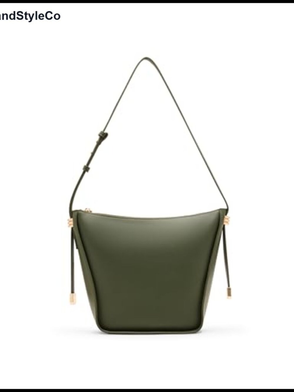 Anne Klein Hobo Shoulder Bag Dark Olive PVC Lightweight Zipper